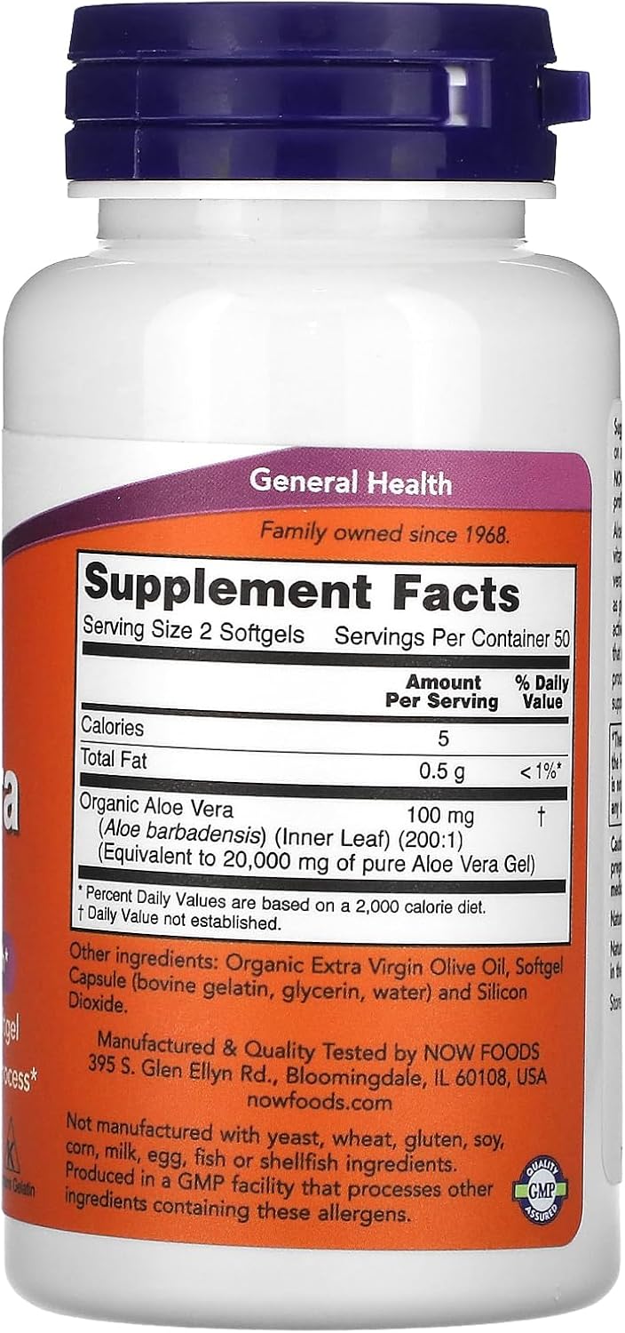 NOW Foods Aloe Vera Softgels 10,000 mg - 100 Count