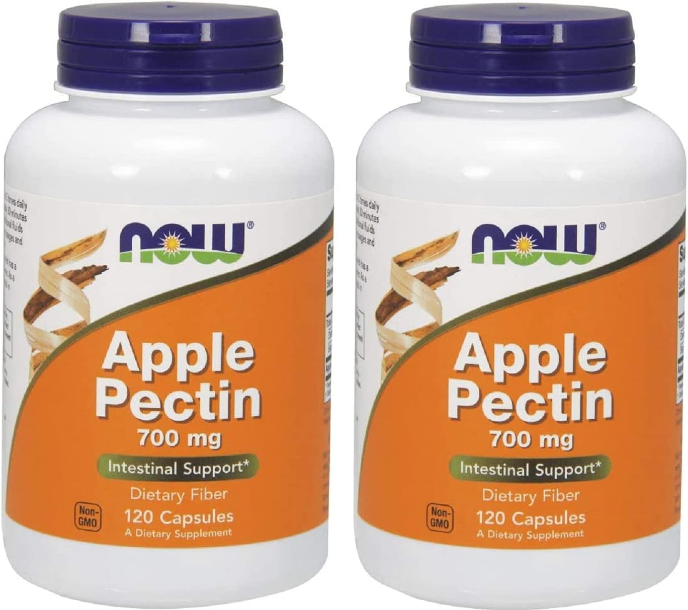 NOW Foods Apple Pectin 700mg - 240 Capsules for Digestive Health - Pack of 2