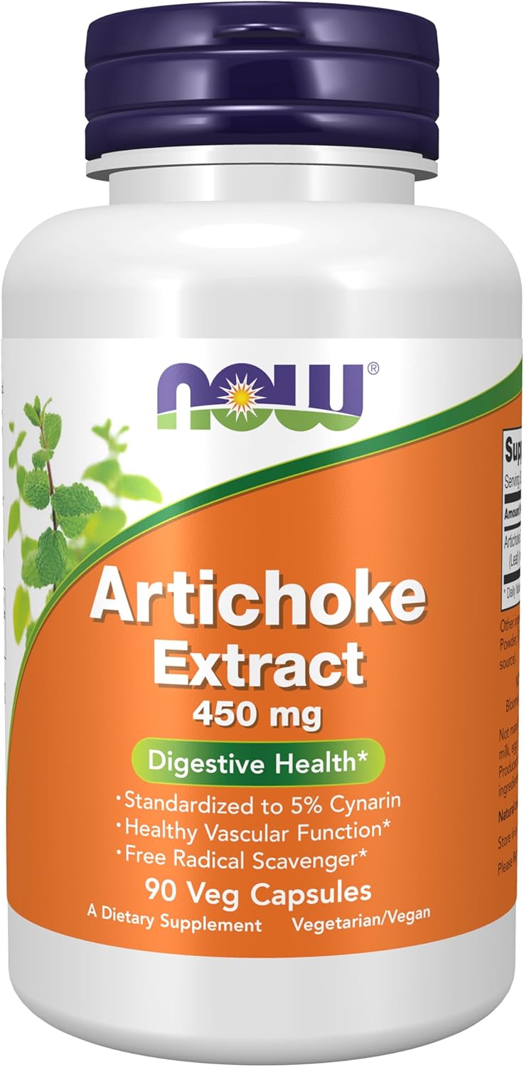 Now Foods Artichoke Extract 450mg, 90 Veg-Capsules for Digestive Health - Natural Detox Support Supplement