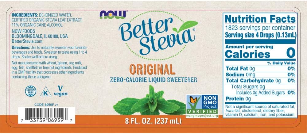 Now Foods Better Stevia Original Liquid Extract - 16 Ounces Total (2 Pack)