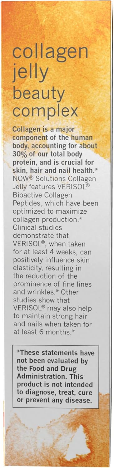 NOW Foods Collagen Jelly Beauty Complex, Sweet Orange Flavor, 20 Jelly Sticks - Pack of 2
