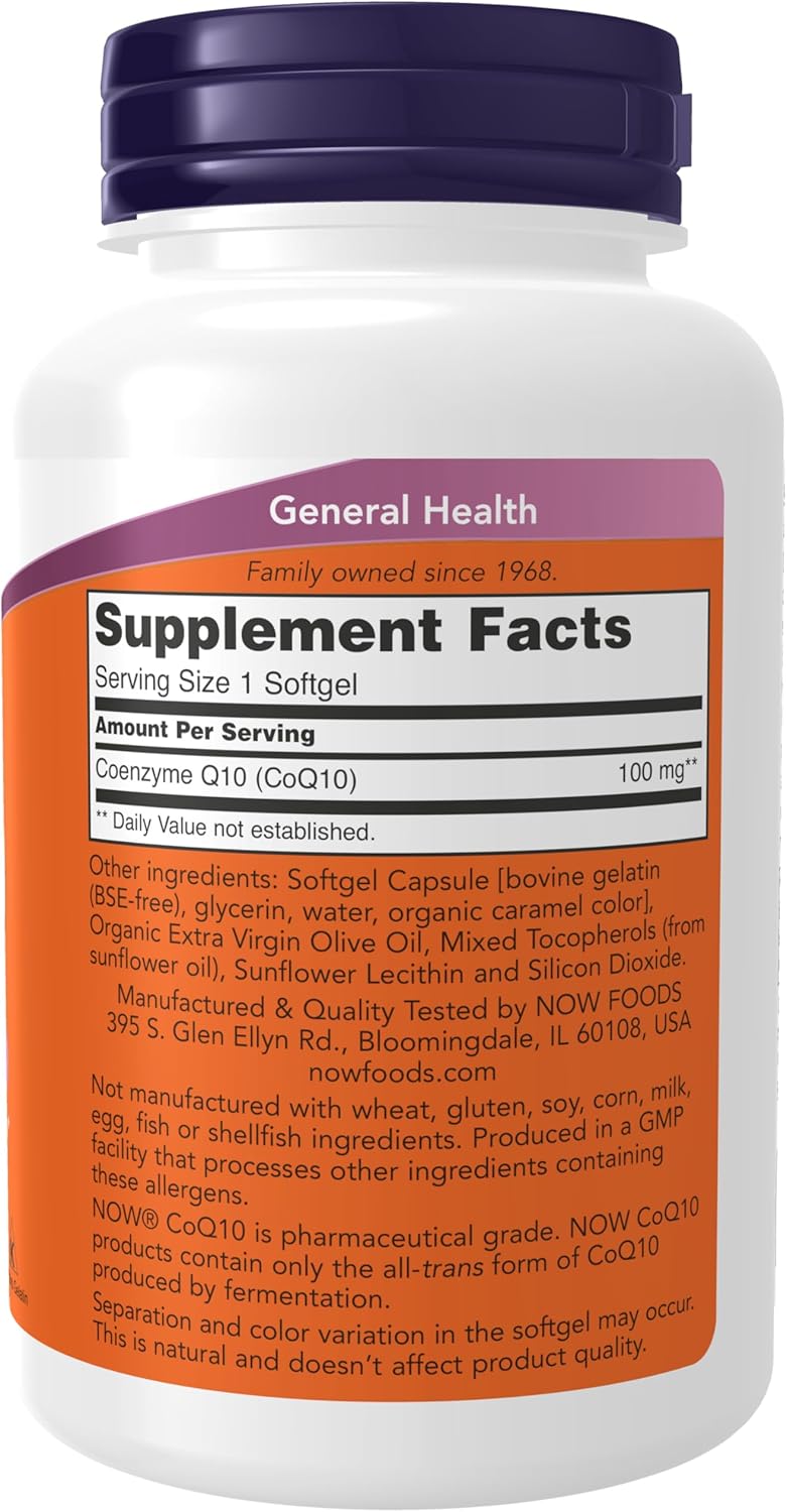 NOW Foods CoQ10 100 mg Softgels - Pharmaceutical Grade for Cardiovascular Health - 150 Count