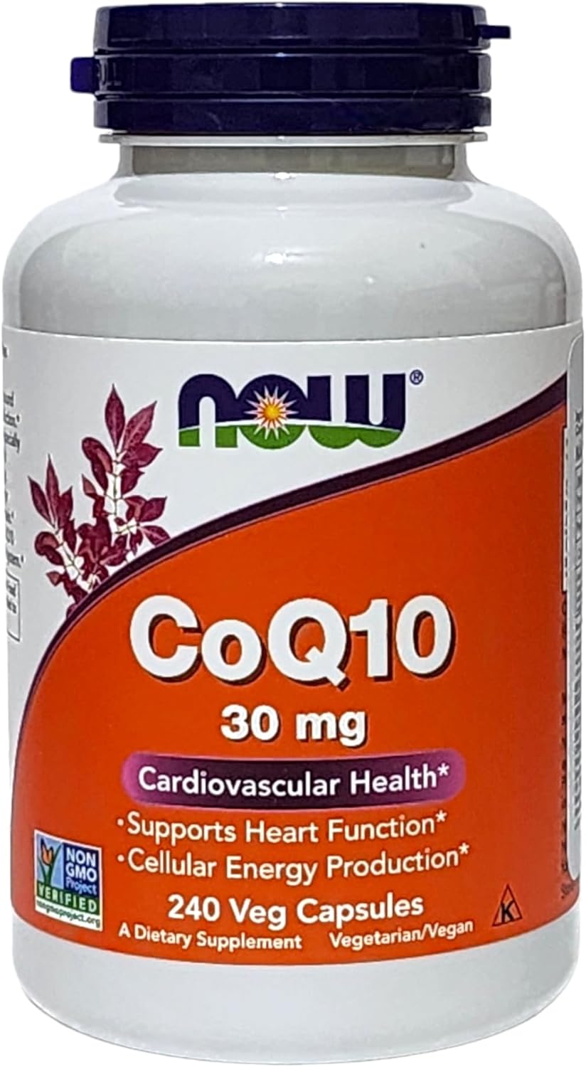 Now Foods CoQ10 30mg - 240 Vegetable Capsules for Heart Health and Energy Support