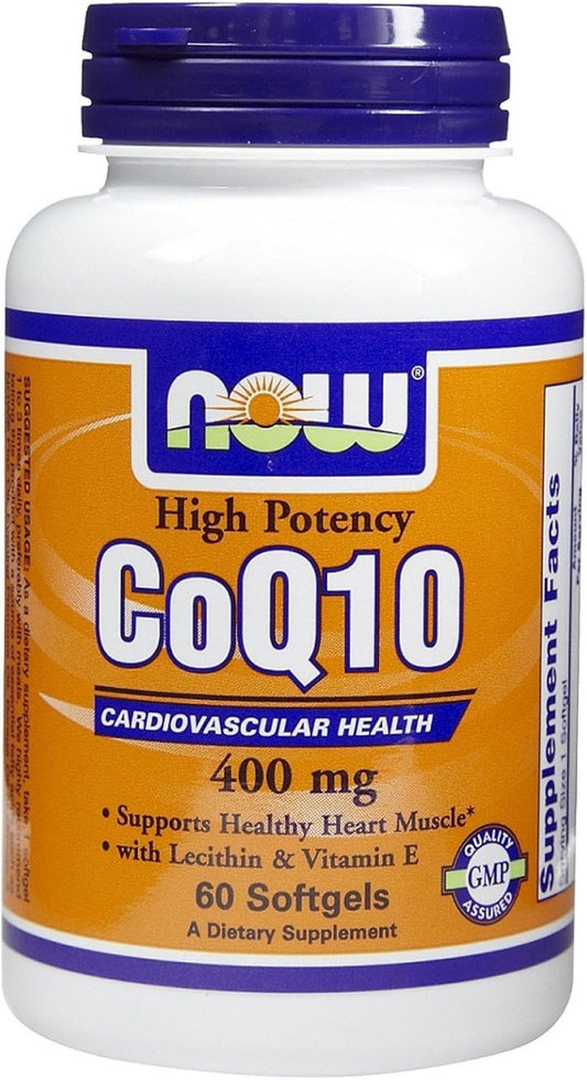 Now Foods CoQ10 400mg Softgels - 60 Count Bottle for Heart Health and Energy Support