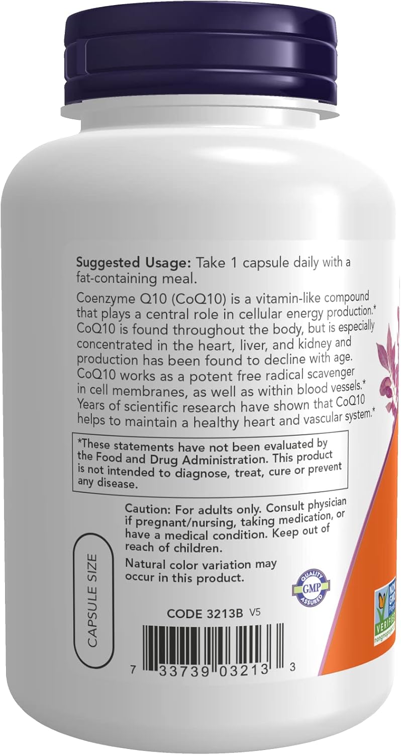 Now Foods CoQ10 with Hawthorn Berry Vegetarian Capsules, 100 mg - 180 Count