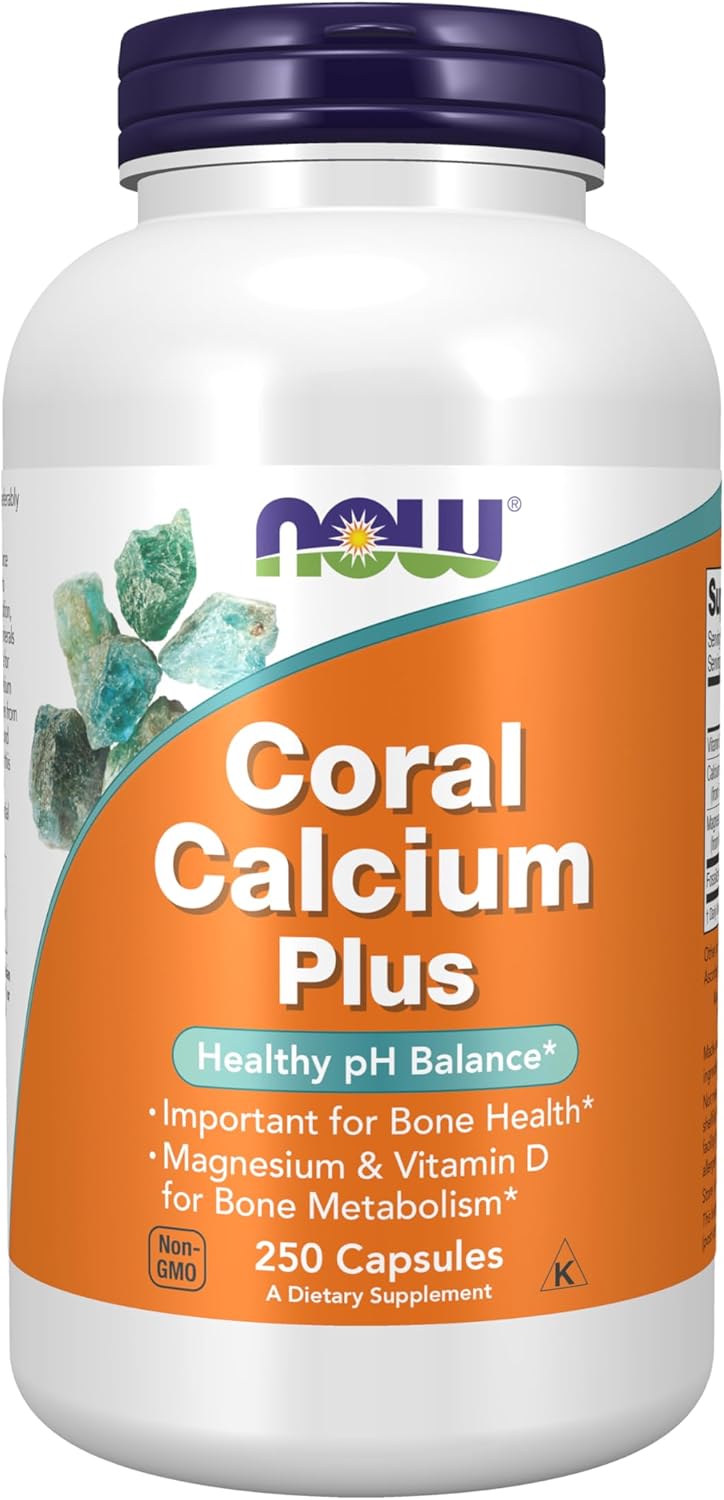 NOW Foods Coral Calcium Plus Supplements for Bone Health and Healthy pH Balance - 250 Veg Capsules