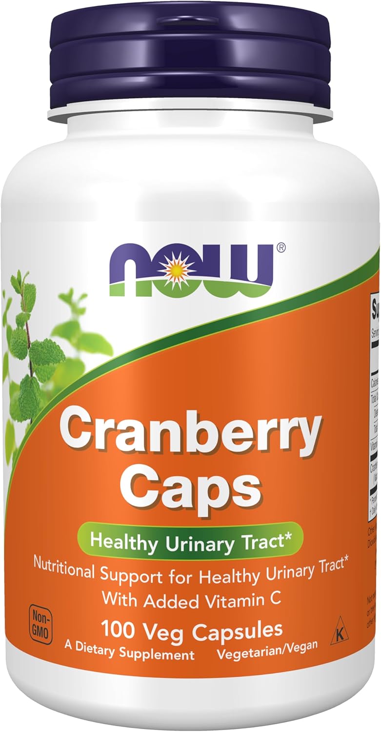 NOW Foods Cranberry Caps with Vitamin C for a Healthy Urinary Tract - 100 Veg Capsules