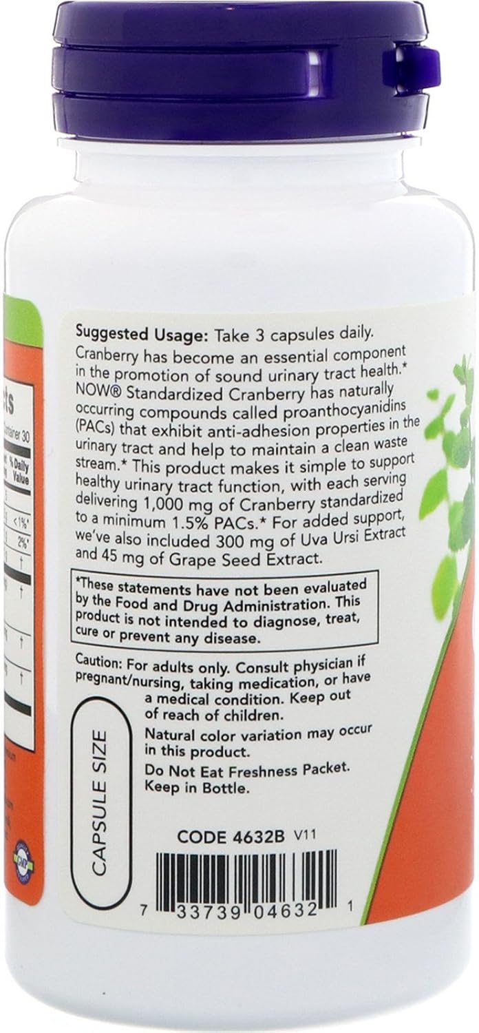 Now Foods Cranberry Extract 90 Vcapsules with Standardized Formula for Urinary Health