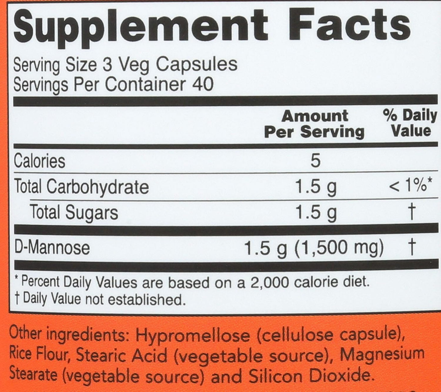 Now Foods D-Mannose Capsules 500mg - Pack of 3 - Urinary Tract Health Supplement