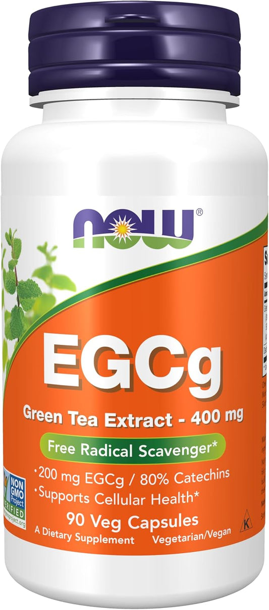 NOW Foods EGCg Green Tea Extract 400mg - 90 Veg Capsules, Antioxidant Supplement