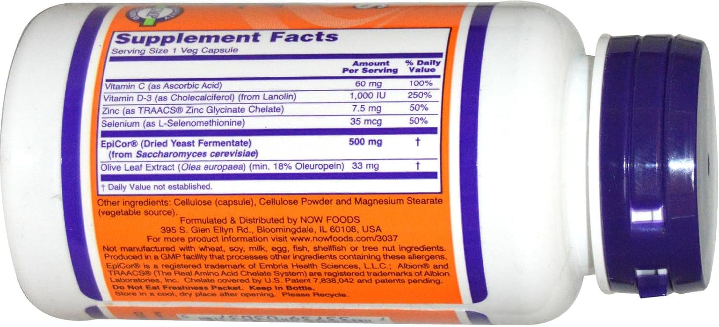NOW Foods EpiCor Plus Immunity Supplement 60 Vegetarian Capsules - Boost Immune System Health