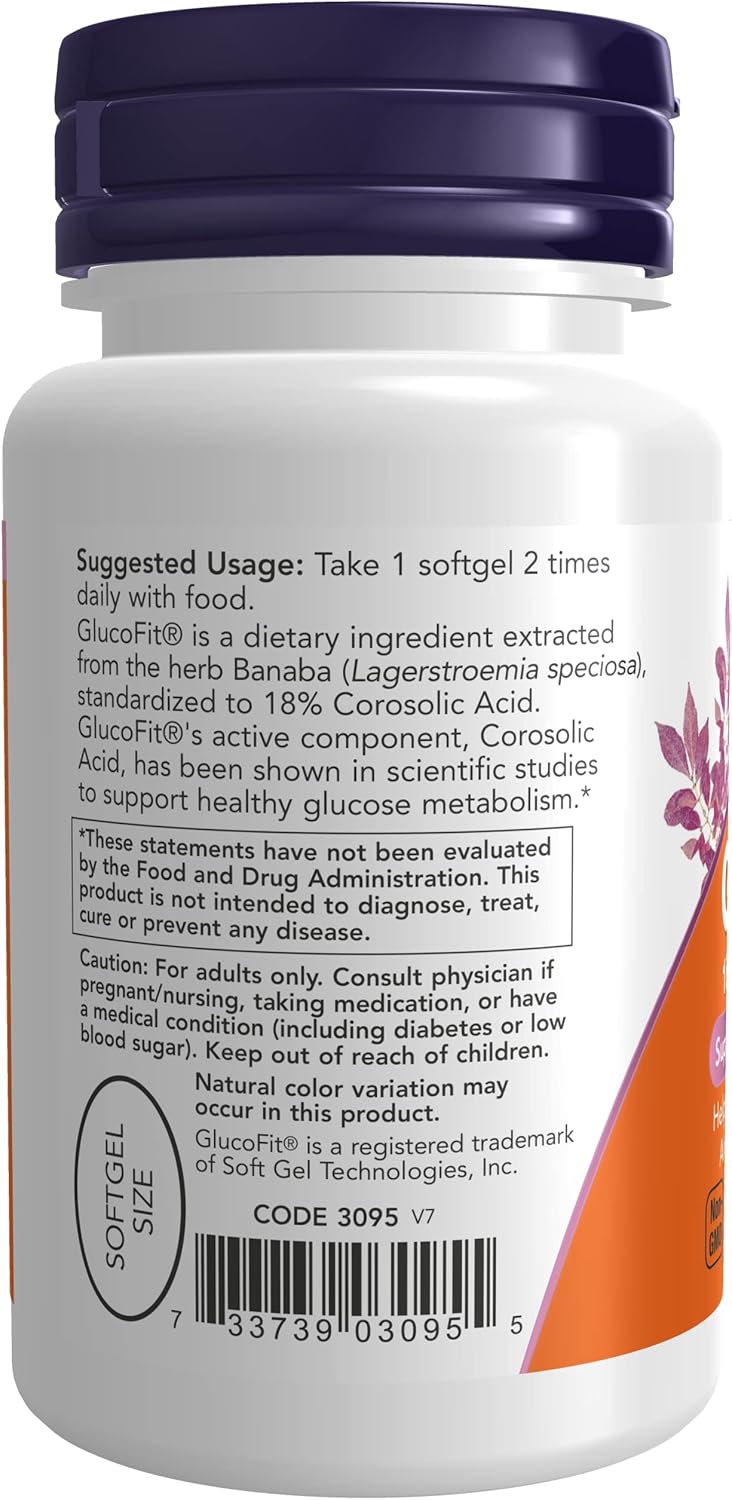Now Foods GlucoFit 60 Softgels - Pack of 3 - Blood Sugar Support Supplement