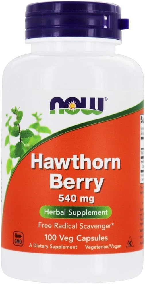 NOW Foods Hawthorn Berry 540mg - 400 Veg Capsules, Pack of 4
