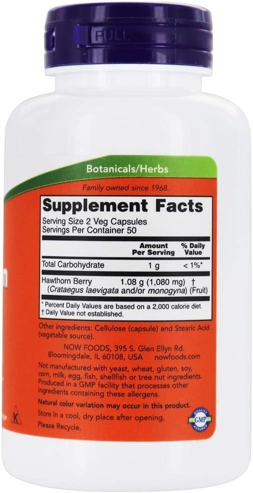NOW Foods Hawthorn Berry 540mg - 400 Veg Capsules, Pack of 4