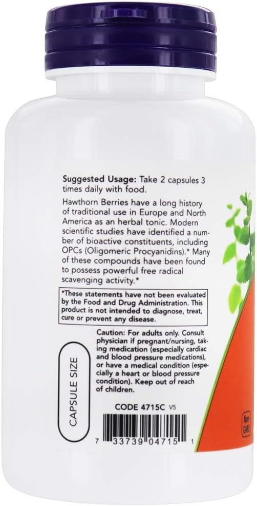 NOW Foods Hawthorn Berry 540mg - 400 Veg Capsules, Pack of 4