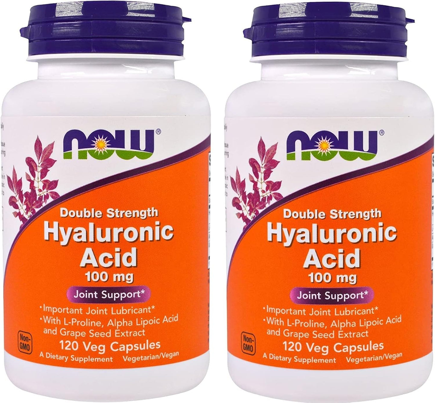 Now Foods Hyaluronic Acid 100mg - 240 Vegan Capsules for Healthy Skin & Joints