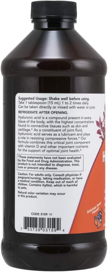 Now Foods Hyaluronic Acid Liquid Supplement - 100mg, 16oz