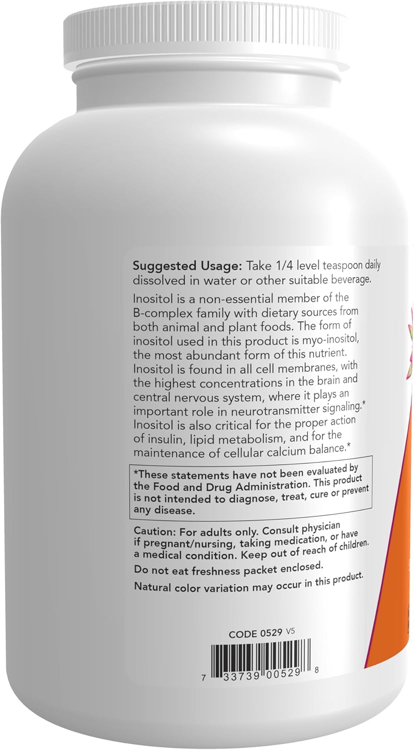 NOW Foods Inositol Powder - 1lb for Neurotransmitter Signaling and Cellular Health