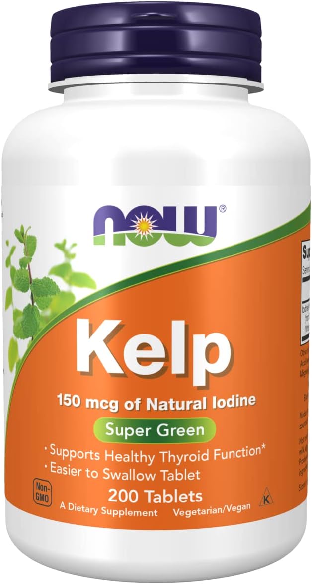 Now Foods Kelp Tablets - Natural Iodine Source, 150mcg, 200 Count
