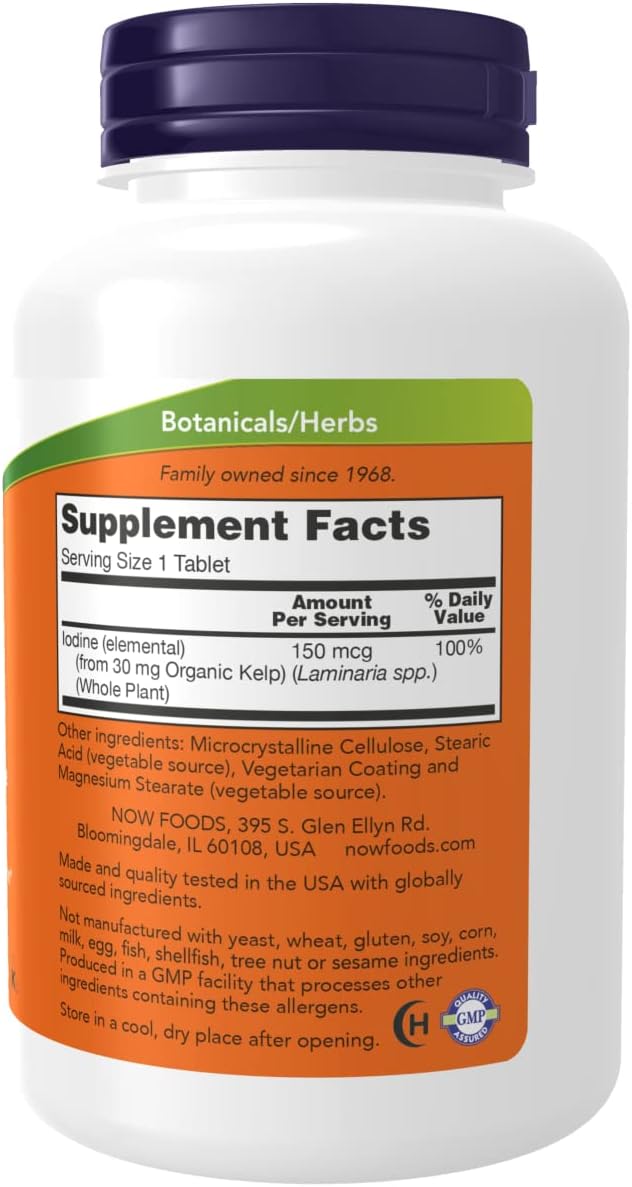 Now Foods Kelp Tablets - Natural Iodine Source, 150mcg, 200 Count