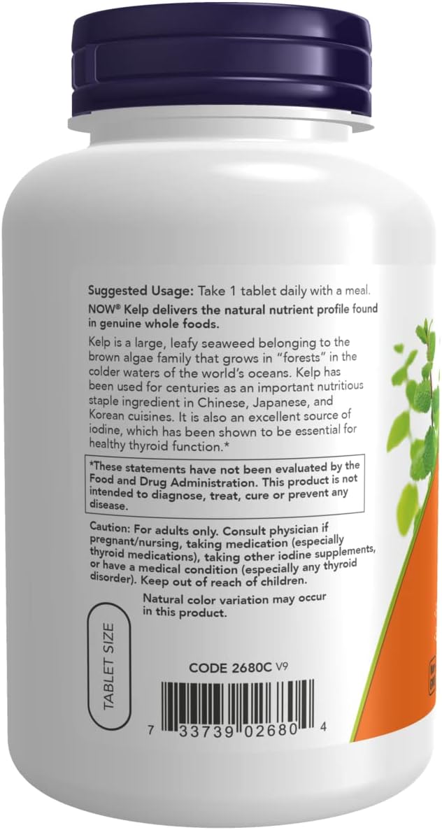 Now Foods Kelp Tablets - Natural Iodine Source, 150mcg, 200 Count