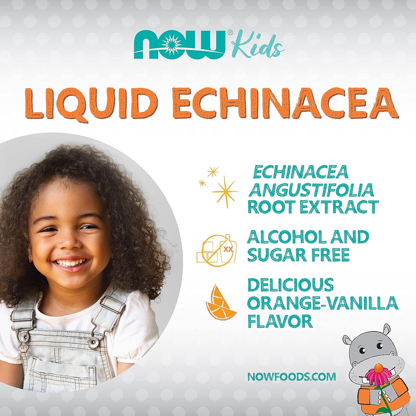 NOW Foods Kids Liquid Echinacea with Dropper - 2 Fl Ounce - Immune System Support for Kids