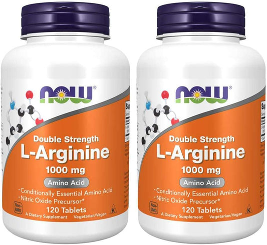 Now Foods L-Arginine 1000mg Tablets - 2 Pack, 240 Tablets Total