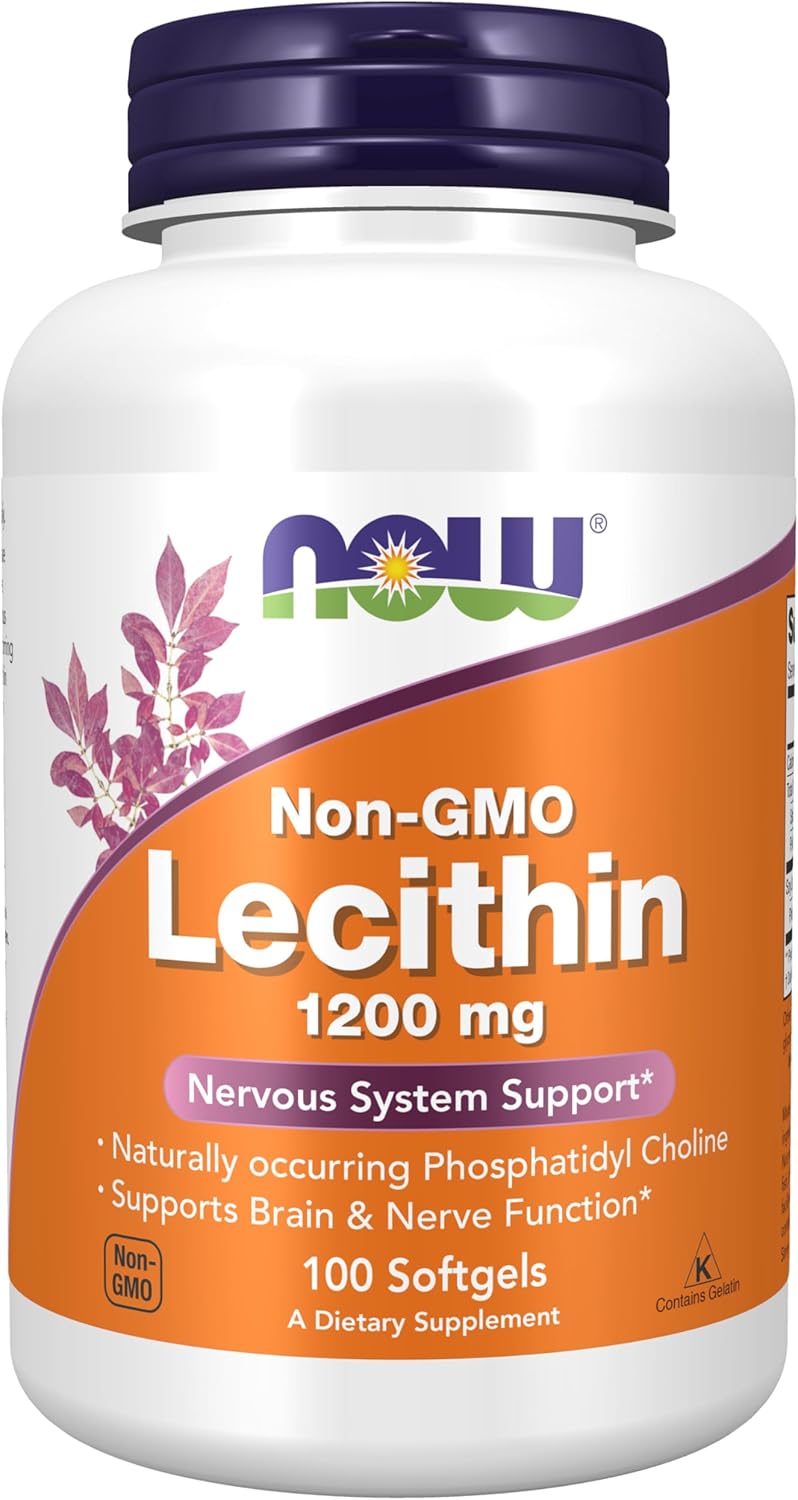 NOW Foods Lecithin 1200 mg Softgels with Phosphatidyl Choline - 100 Count