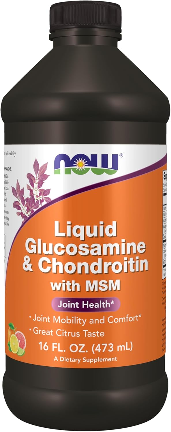 NOW Foods Liquid Glucosamine & Chondroitin with MSM Supplement for Joint Health and Mobility, 16-Ounce Bottle