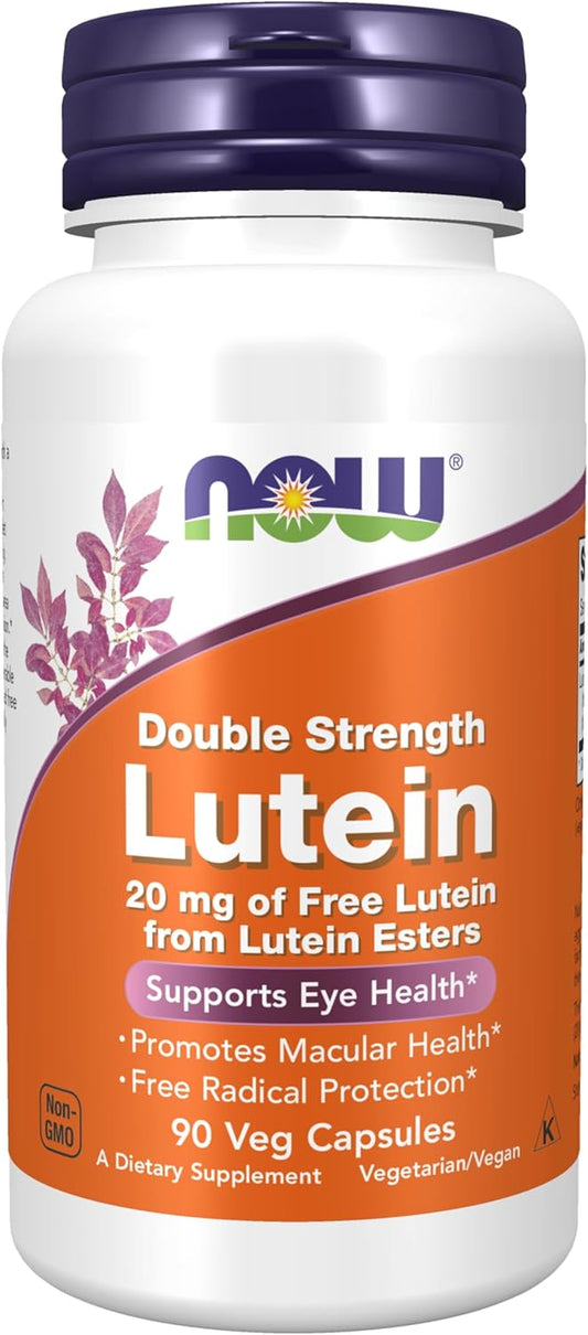 NOW Foods Lutein 20 mg Supplement with Free Lutein Esters - 90 Veg Capsules