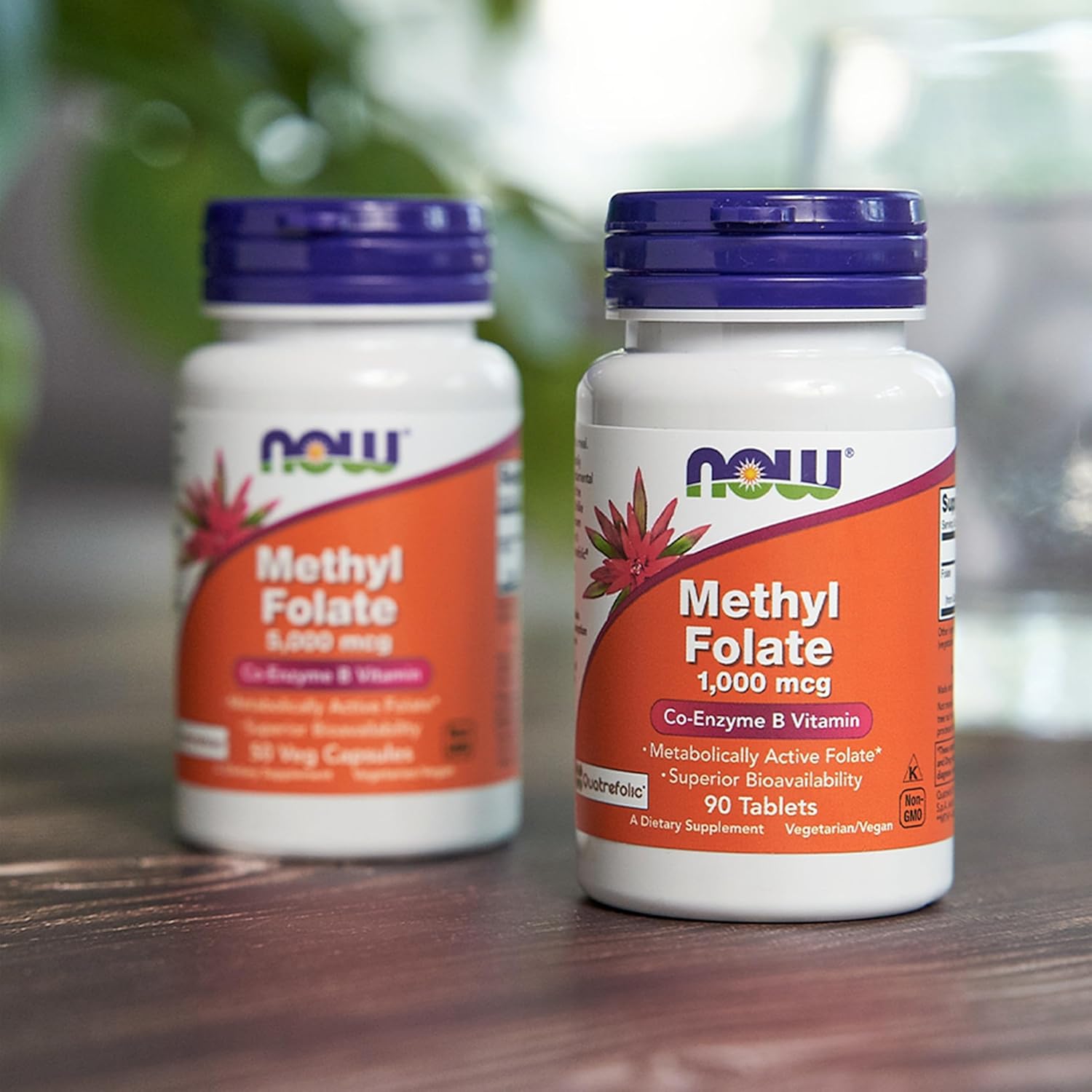 NOW Foods Methyl Folate 1000mcg Tablets - Metabolically Active Folate - Co-Enzyme B Vitamin - 90 Count