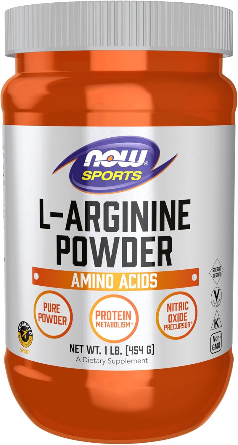 NOW Foods NOW Sports Nutrition L-Arginine Powder - 1lb Amino Acid Supplement for Nitric Oxide Boost