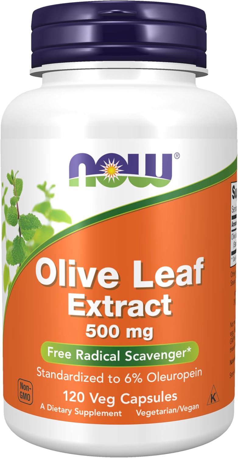 NOW Foods Olive Leaf Extract 500mg - 120 Veg Capsules - Antioxidant Support*
