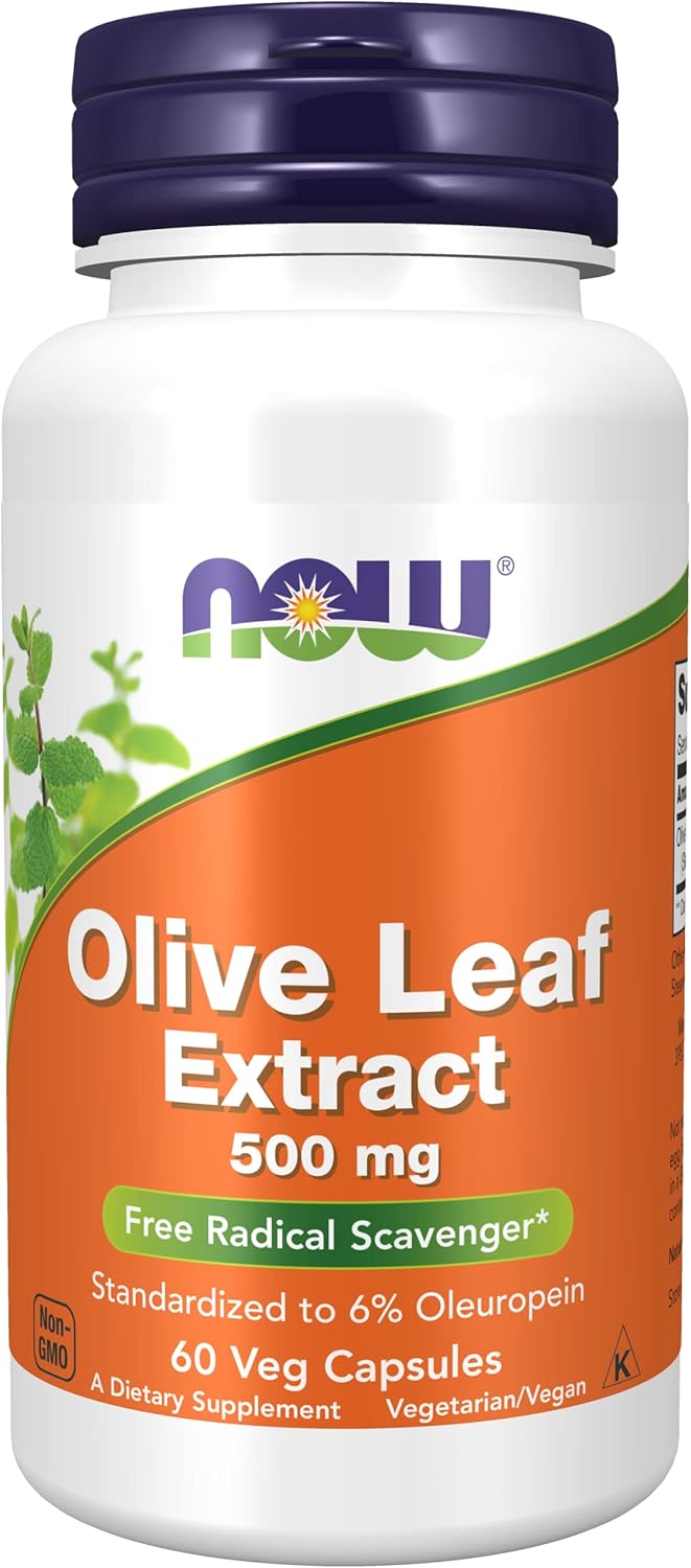 NOW Foods Olive Leaf Extract Capsules - 500mg, 60 Vegetarian Capsules