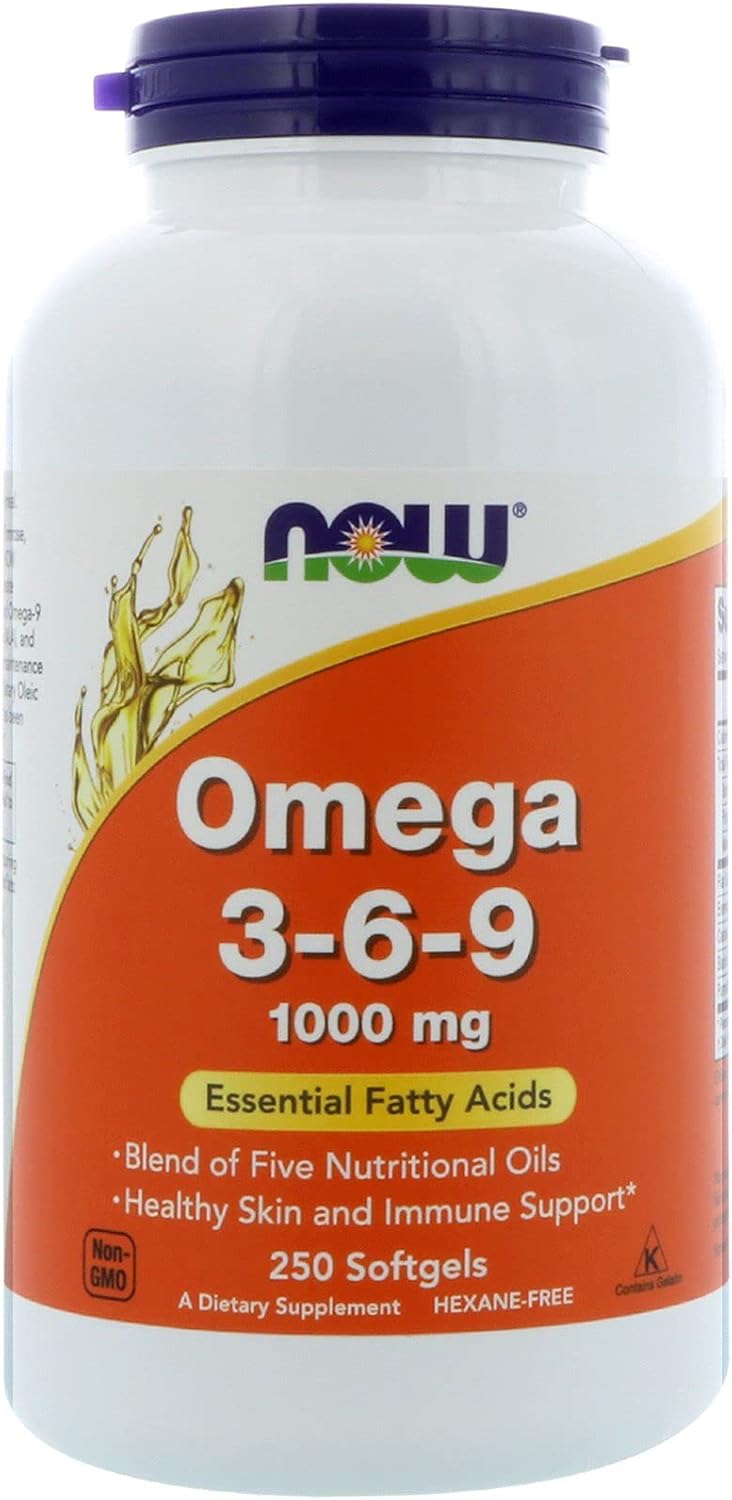 NOW Foods Omega 3-6-9 Softgels, 1000 mg, 2-Pack, 500 Total Softgels