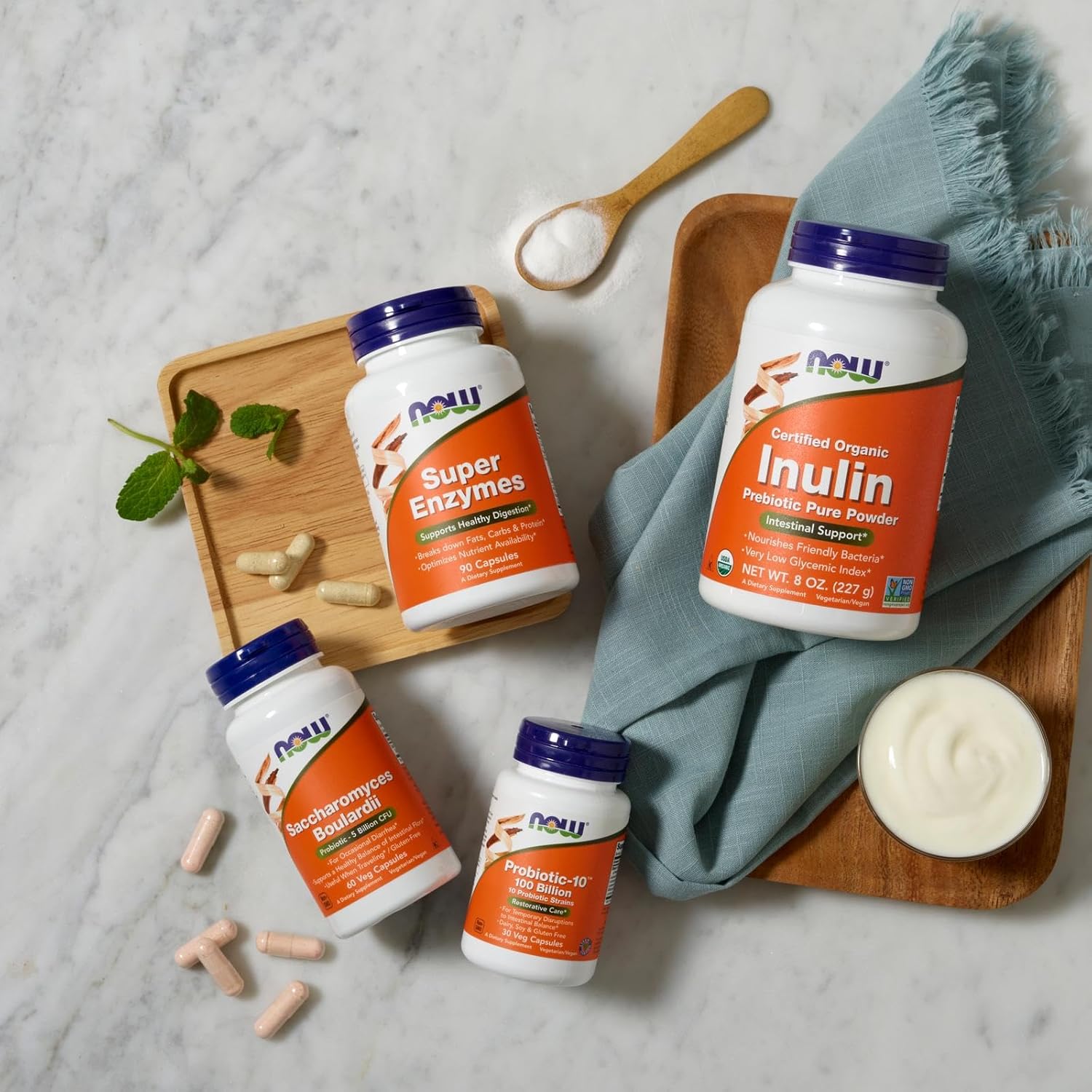 NOW Foods Probiotic-10™ 100 Billion with 10 Strains Dairy Soy Gluten Free 30 Veg Capsules