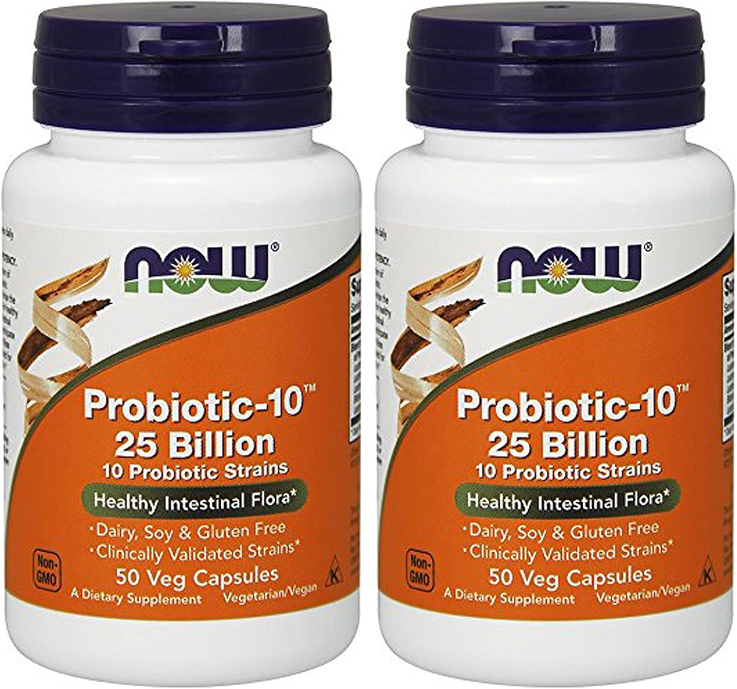 Now Foods Probiotic-10 25 Billion CFU Supplement for Gut Health - 100 Vcaps