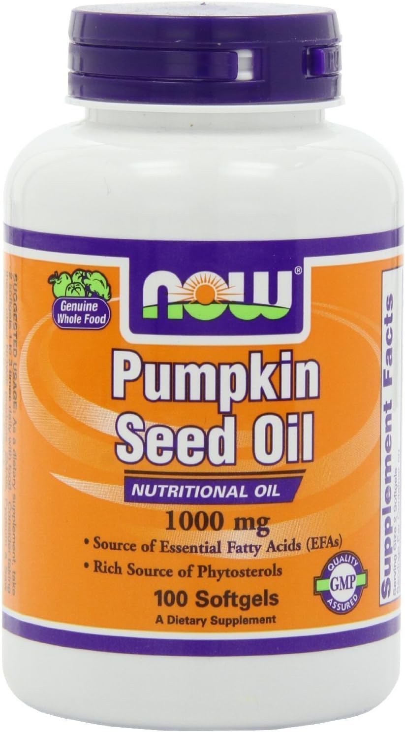 NOW Foods Pumpkin Oil Softgels - 1000mg, 100 Count (Multi-Pack)