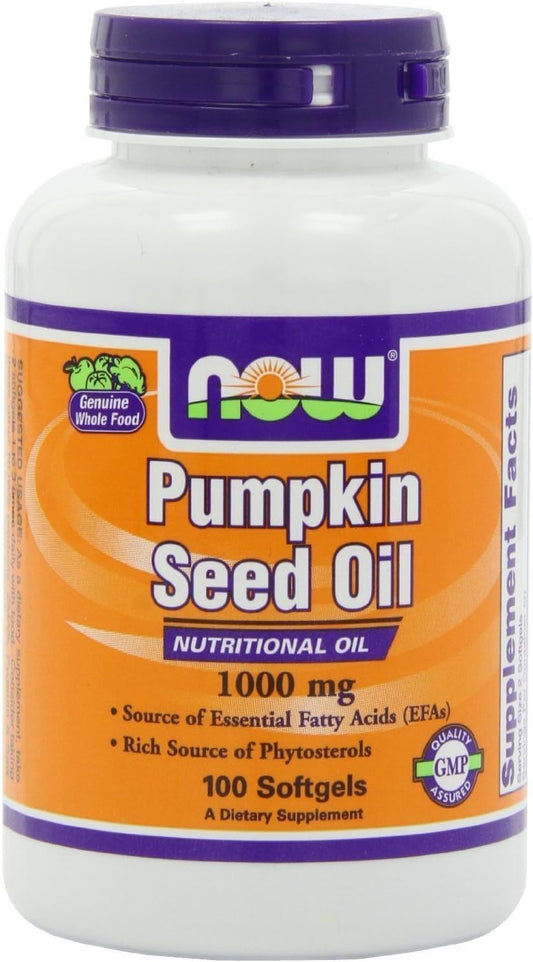NOW Foods Pumpkin Oil Softgels - 1000mg, 100 Count (Multi-Pack)