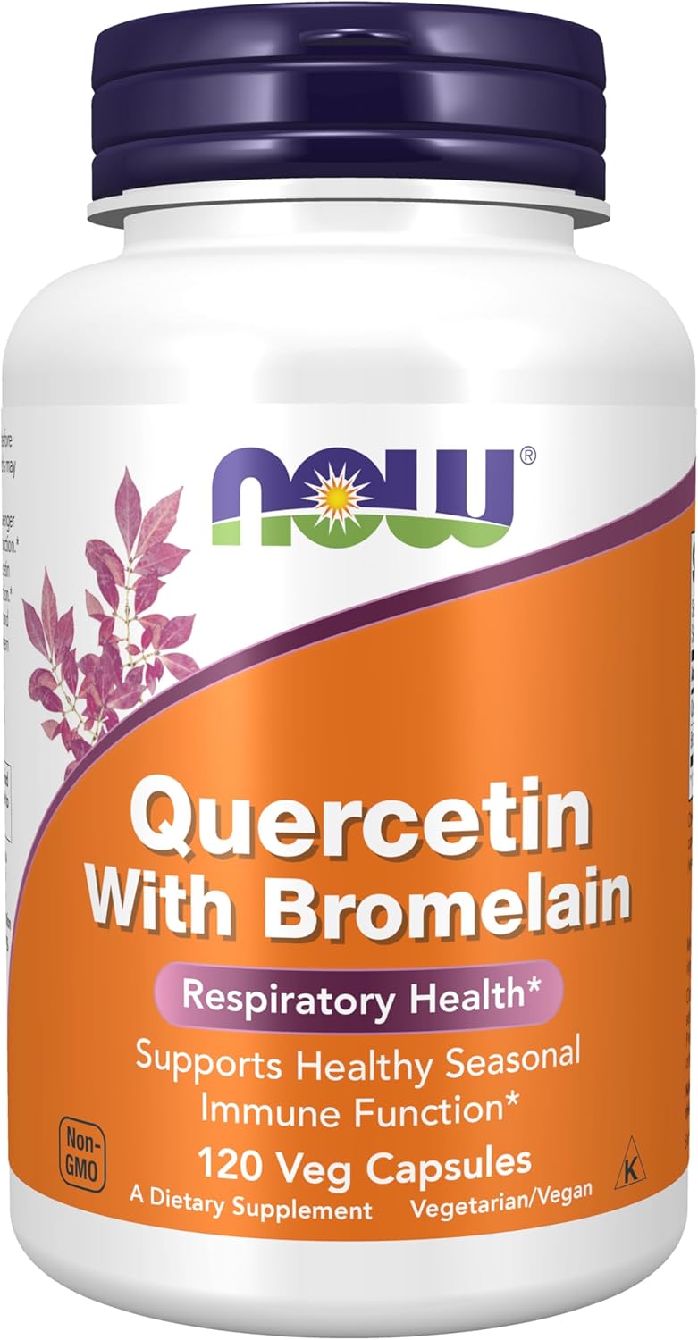 NOW Foods Quercetin with Bromelain Supplements for Immune Support - 120 Veg Capsules
