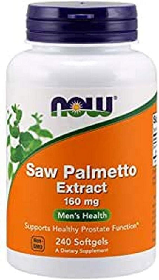 NOW Foods Saw Palmetto Extract Softgels - 240 Count, 160 mg - Prostate Health Support Supplement