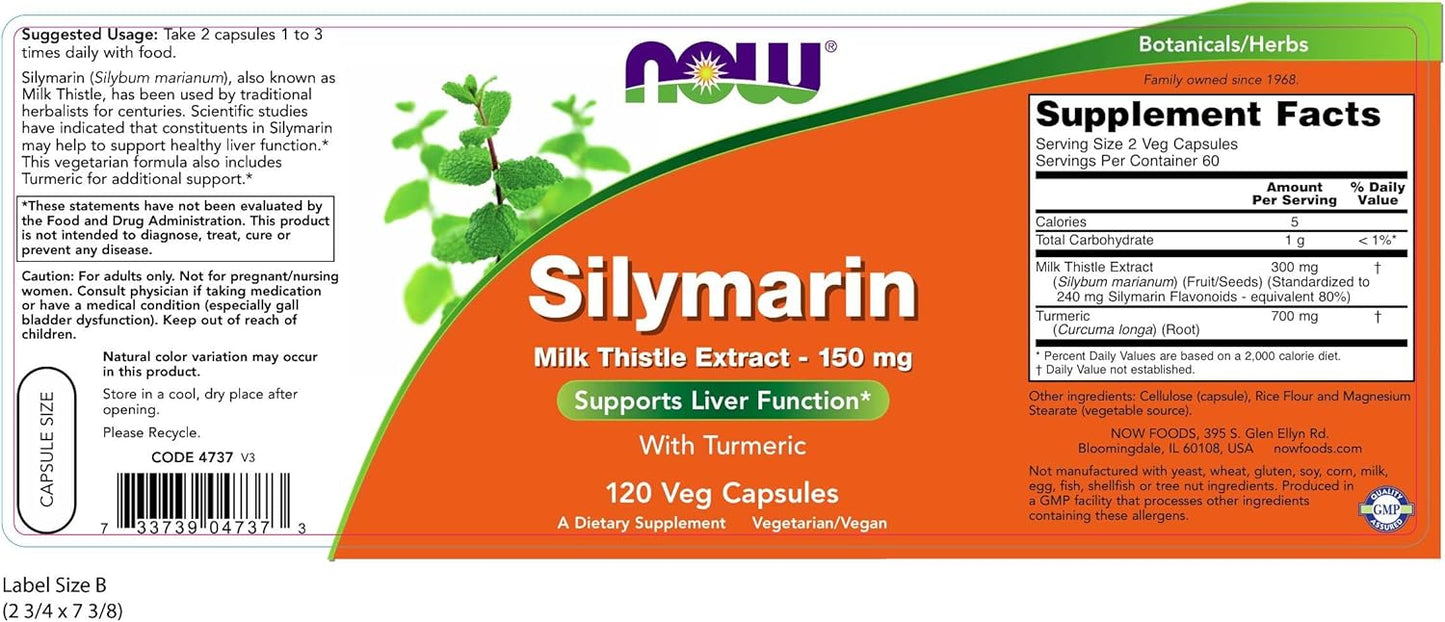 Now Foods Silymarin 150mg - 240 VCaps, Double Pack