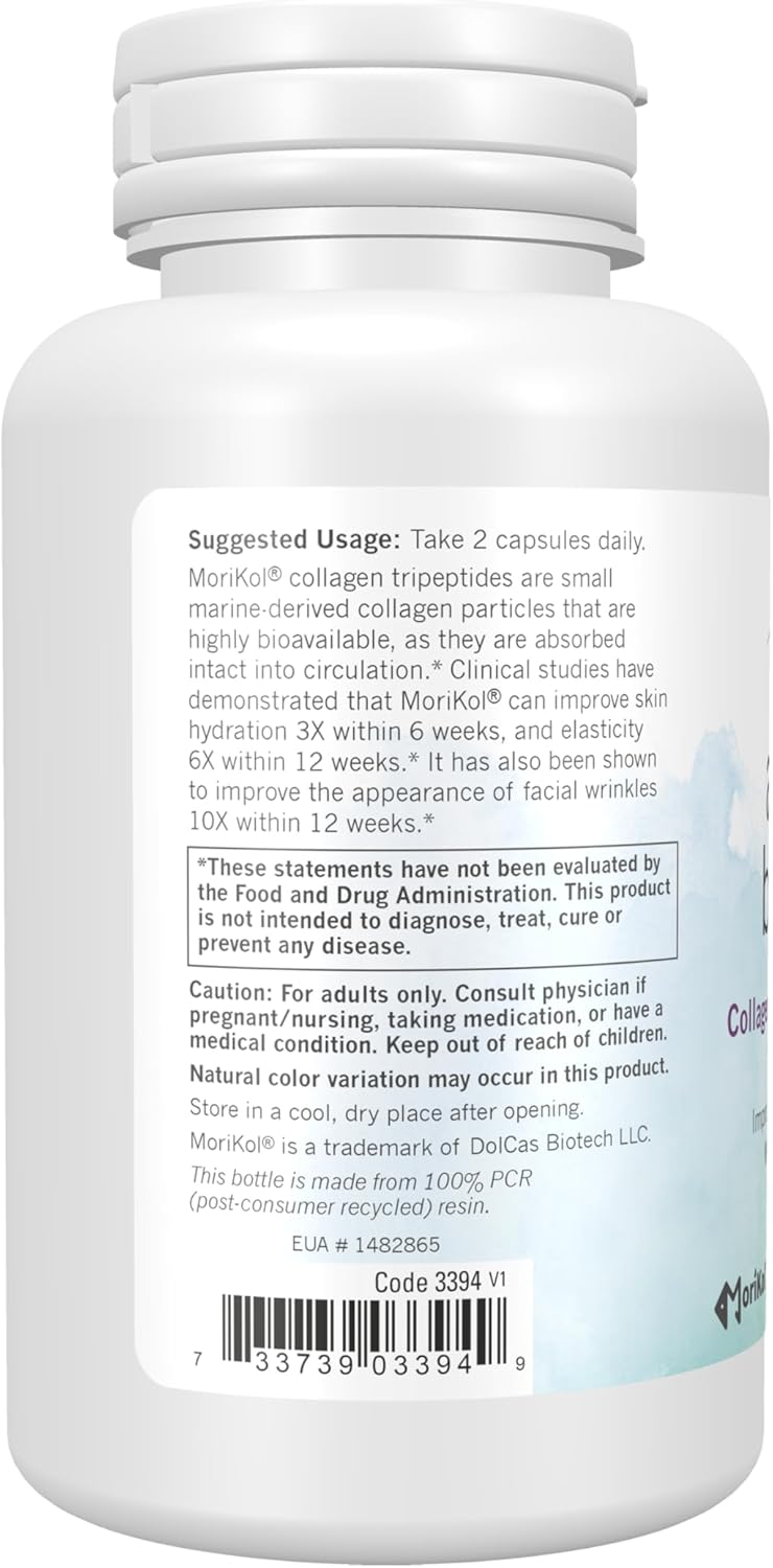 NOW Foods Solutions Marine Collagen & Vitamin C Capsules - Skin Youth Supplement, Non-GMO, 60 Count