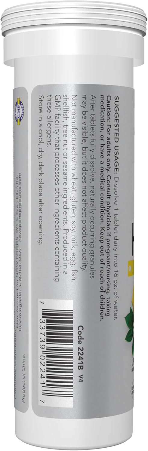 NOW Foods Sports Nutrition Effer-Hydrate Effervescent Electrolyte Supplement Lemon Lime Tablets for Recovery