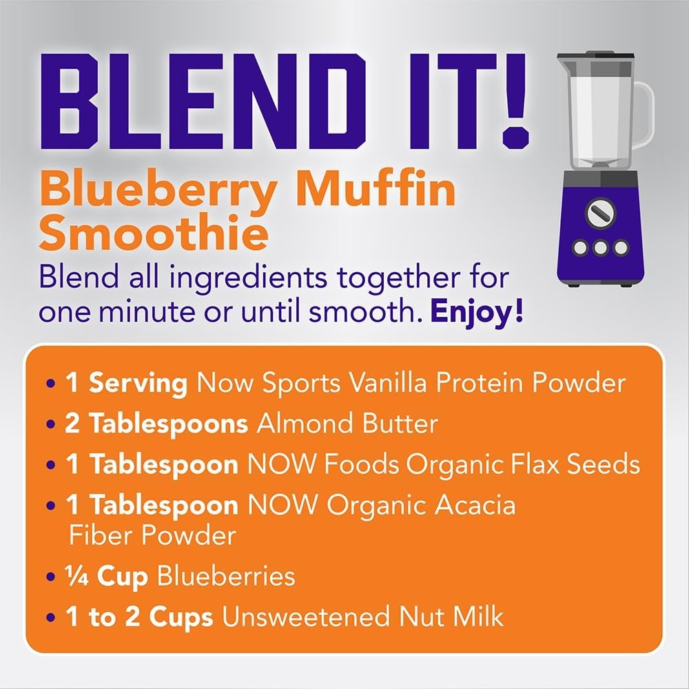 NOW Foods Sports Nutrition Whey Protein Vanilla Powder - 2lb, 26g BCAAs