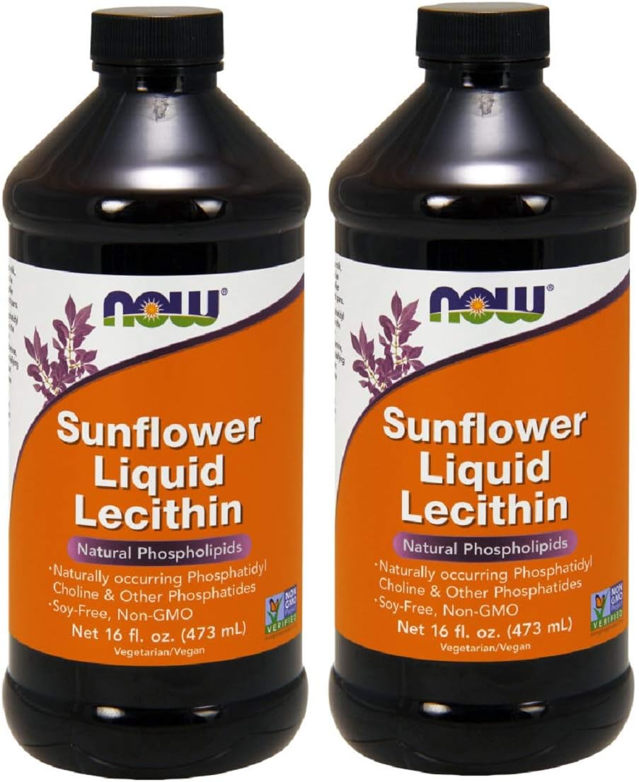 Now Foods Sunflower Liquid Lecithin 16 fl oz (473 ml) - Pack of 2 - Non-GMO Emulsifier Supplement