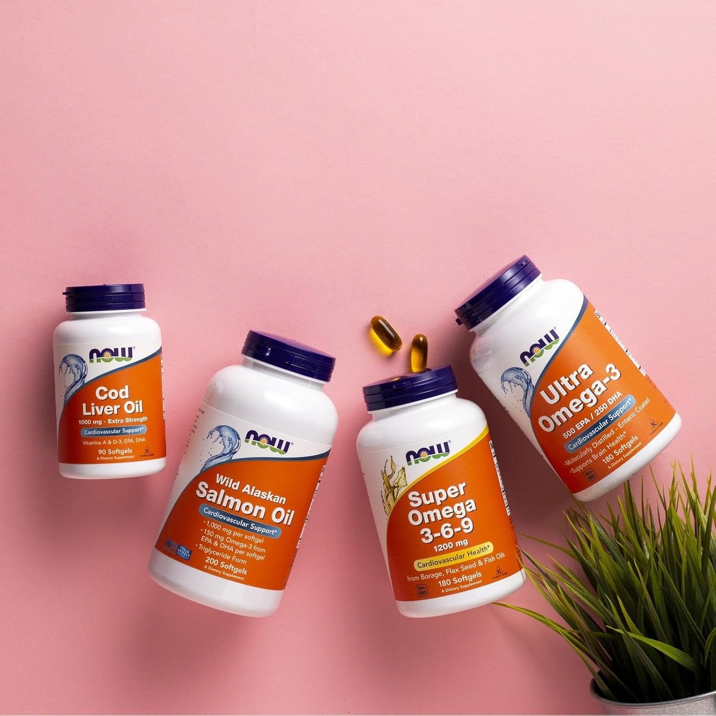 NOW Foods Super Omega 3-6-9 1200 mg Supplements - Fish, Borage, Flax Seed Oils - 180 Softgels