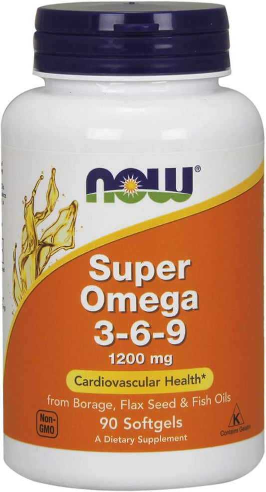 NOW Foods Super Omega 3-6-9 Supplement 1200 mg - 90 Softgels