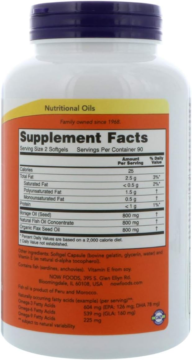 NOW Foods Super Omega 3-6-9 Supplement 1200 mg - 90 Softgels