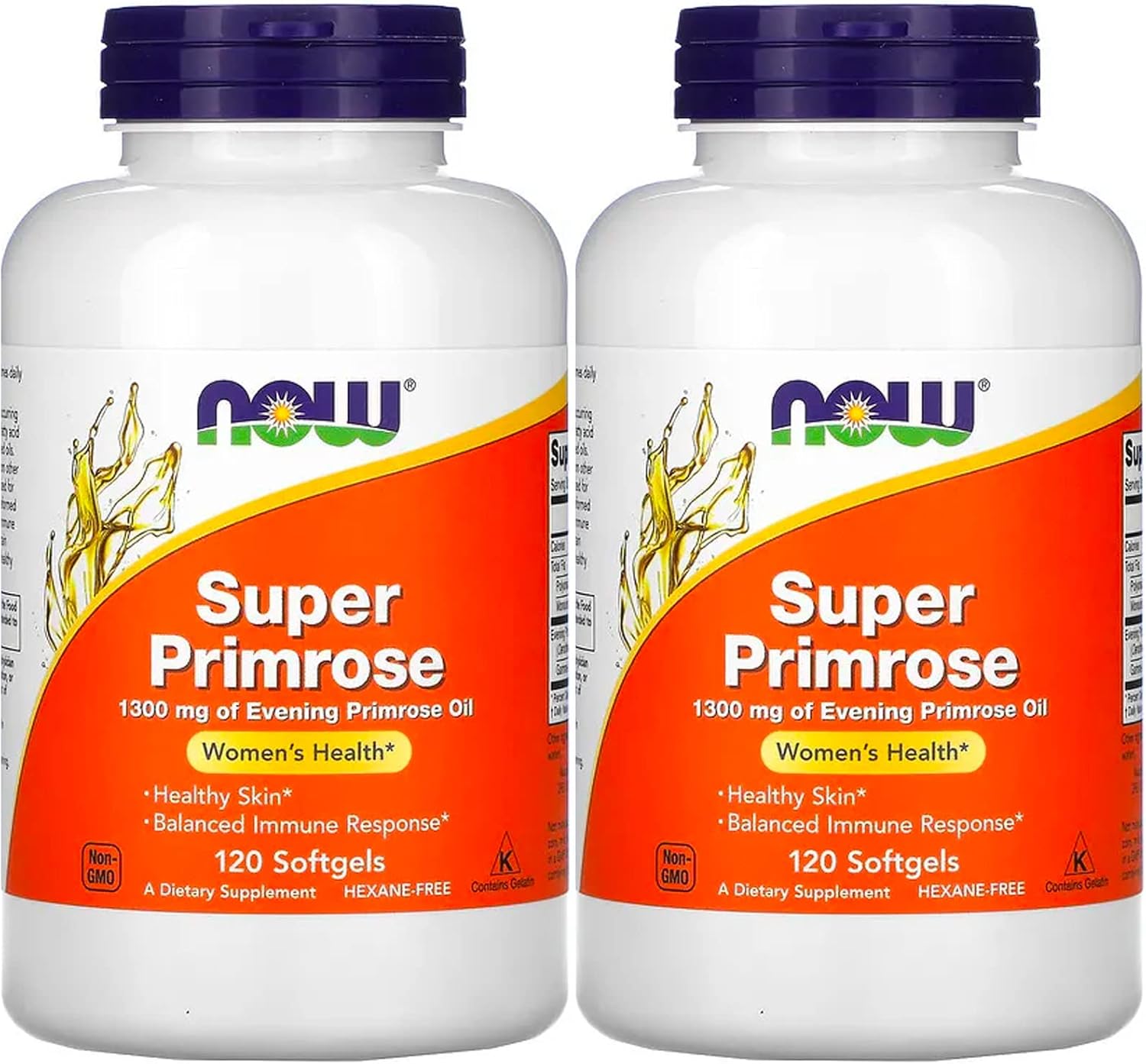 Now Foods Super Primrose 1300mg - 240 Softgels, Pack of 2